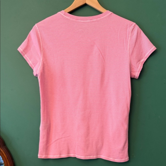 Ralph Lauren Womens XL Pink & White Short Sleeve Tee Classic Preppy Varsity - Picture 7 of 7